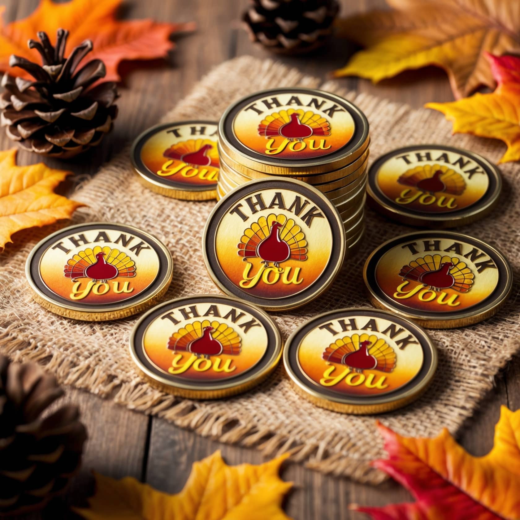 Thanksgiving challenge coins